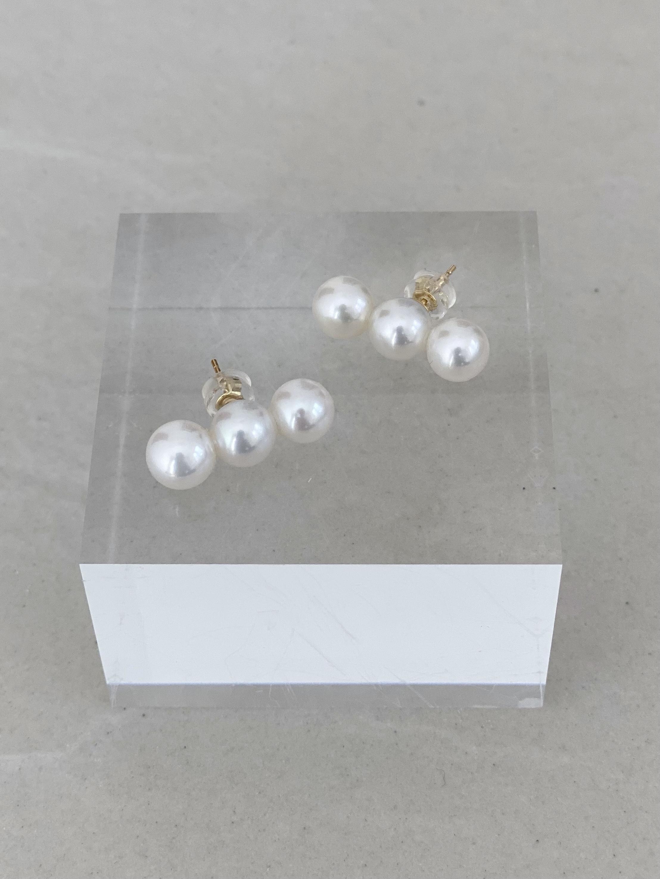 パールラインピアス　white
