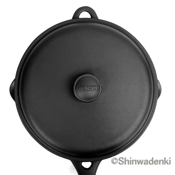 【お取り寄せ】南部鉄器 ダッチオーブン スキレット フライパン24cm（鉄蓋付） 日本製 ガス・IH対応 アウトドア 9枚目の画像