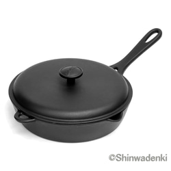 【お取り寄せ】南部鉄器 ダッチオーブン スキレット フライパン24cm（鉄蓋付） 日本製 ガス・IH対応 アウトドア 14枚目の画像