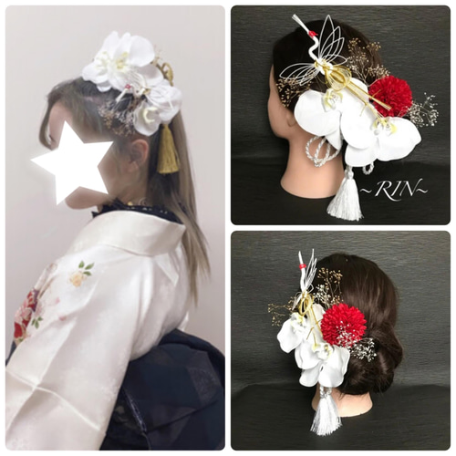 成人式 3000円以下多数】胡蝶蘭 鶴水引 髪飾り マム 結婚式 卒業 成人式 3000円以下多数】胡蝶蘭 鶴水引 髪飾り マム 結婚式 卒業