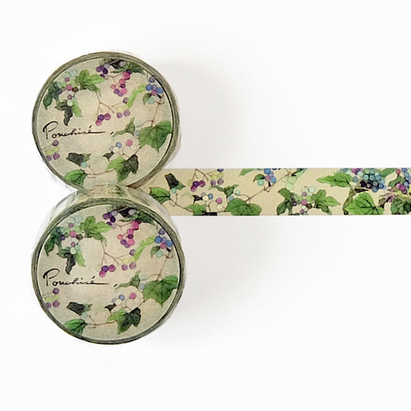 野ぶどう 【ギフトセット】 ハンカチ ・ マスキングテープ ・ ミニカード 5枚目の画像