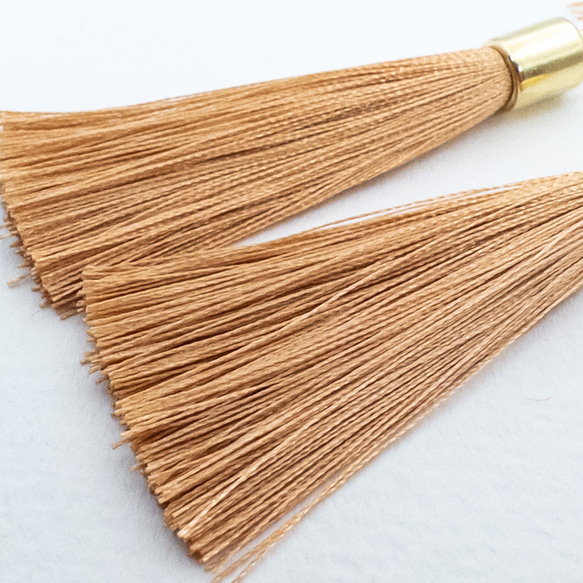 【10個入り】タッセル ロング サンタン ポリエステル糸 糸タッセル ピアスやチャーム作りなどに ta016s 4枚目の画像