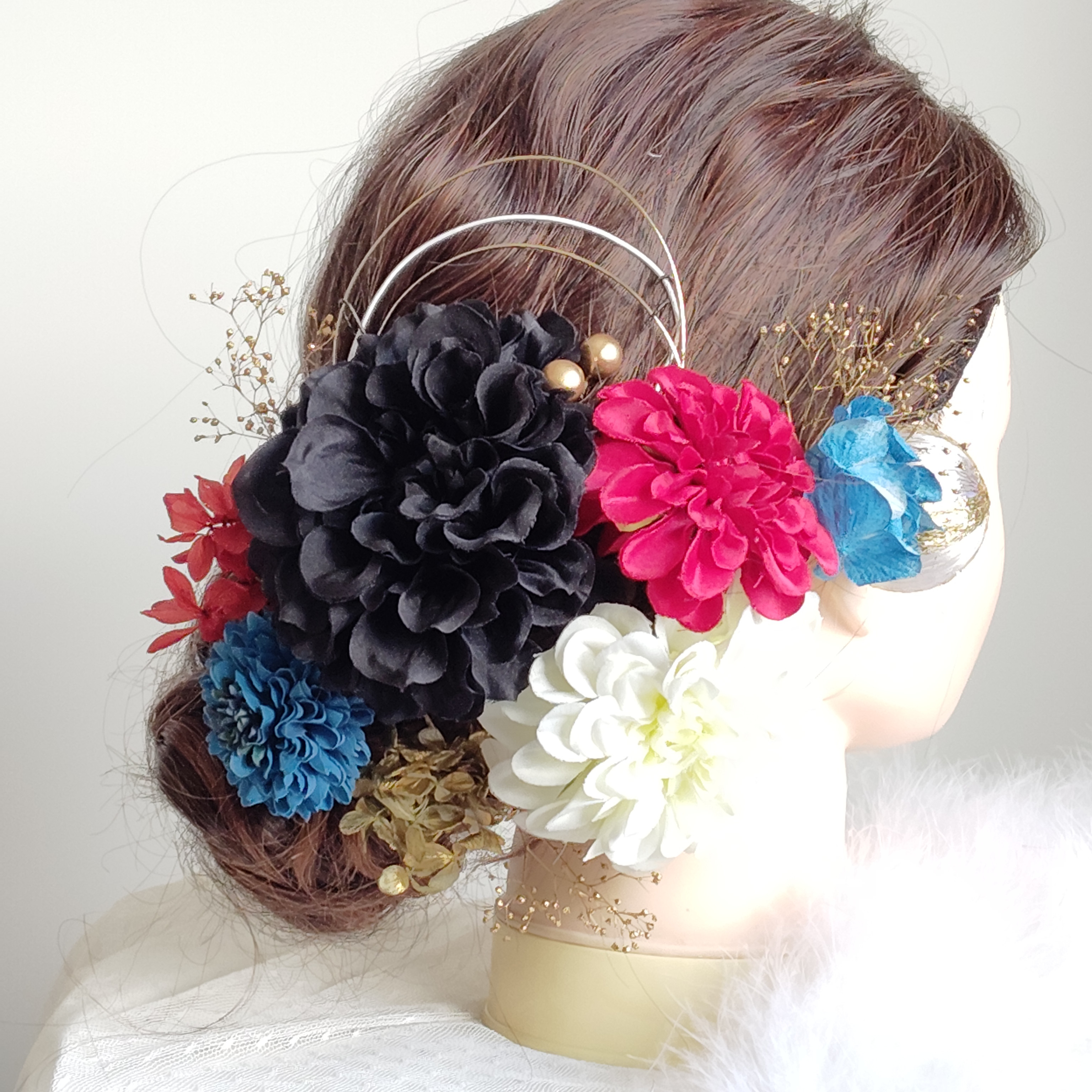 琉花＿＿紅型（びんがた）振袖の髪飾り　卒業式　成人式 　結婚式　髪飾り 　色打掛　振袖　着物　袴　和装　前撮り