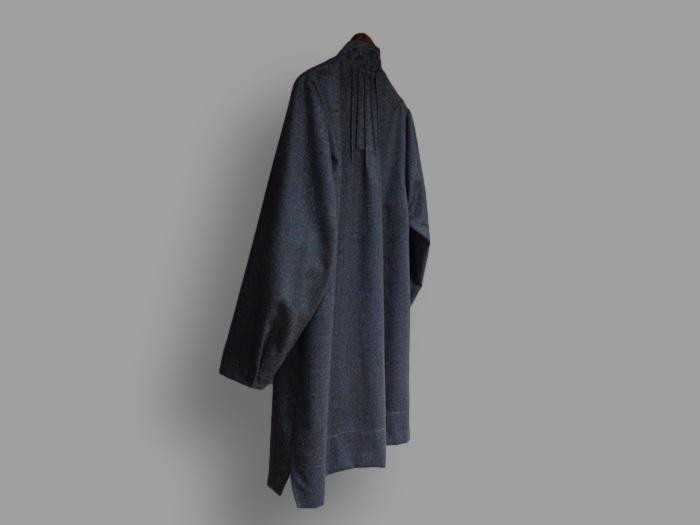 ～Series冬物生地ブラウス…ウールフラノ濃グレー～