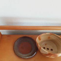 備前焼 楕円の植木鉢と丸皿 9枚目の画像