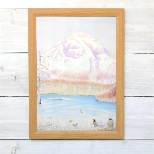 山の絵 風景画 『焼岳にて』アート ポスター 山 登山 自然 絵 絵画 