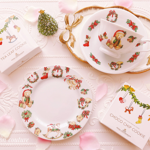 Xmas くまのサンタ プレート大小 ペア