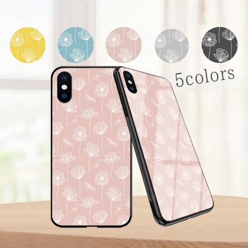 ボタニカルフラワー ピンク系 iPhone android ハイブリッド