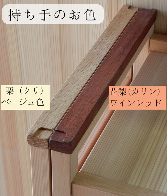 天然木の香り　収納棚　おままごとキッチンやレゴ　衣類雑貨日用品の片付け整理　ナチュラルでおしゃれ　(木製引出し2個付) 10枚目の画像
