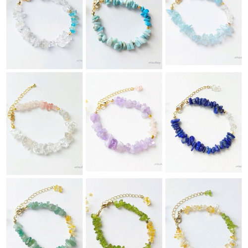 シトリン・ペリドットの華奢なさざれブレスレット/ ハニーシロップ *8