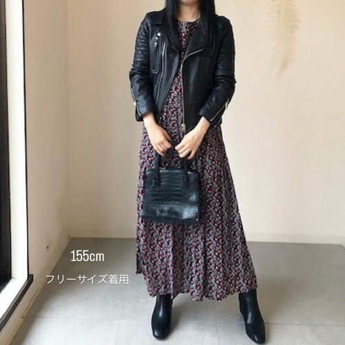 大人可愛い♡ KUBOSANMADE ドットティアードロングワンピース グレー 大人可愛い♡ KUBOSANMADE ドットティアードロングワンピース