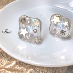 Galaxy Starlight✨ 星の輝きPierce/Earring◇14kgf有り/淡水パール/オーロラ 1枚目の画像