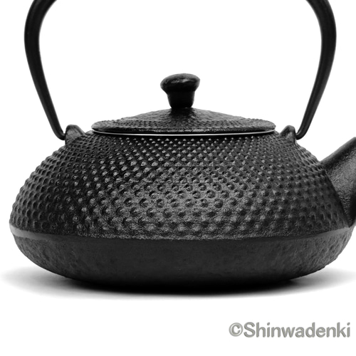 黒色 鉄瓶 浮彫り模様 急須付き　南部鉄瓶　お茶立て　ミニ急須付き 152-1.jpg