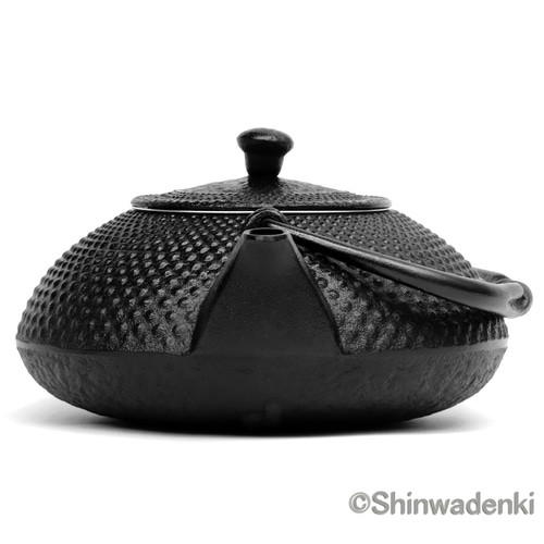 お取り寄せ】南部鉄器 鉄瓶兼用急須 小鉄瓶 アラレ（黒）0.5L