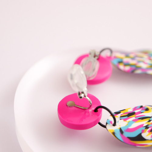 派手めカラフル イヤリング/ピアス/金属アレルギー対応/ポリマークレイ