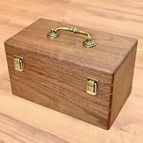 ウォールナットのアロマオイル専用キャリーボックス2段