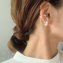 ♡ 空もようさま ♡ 2wayクリップイヤリング② 2way 14kg pearl clip straight イヤークリップ イヤーカフ クリップ