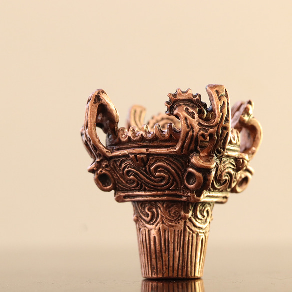 国宝　火焔型土器「雪炎（ゆきほむら）」オブジェ　(659-322/純銅製) 6枚目の画像