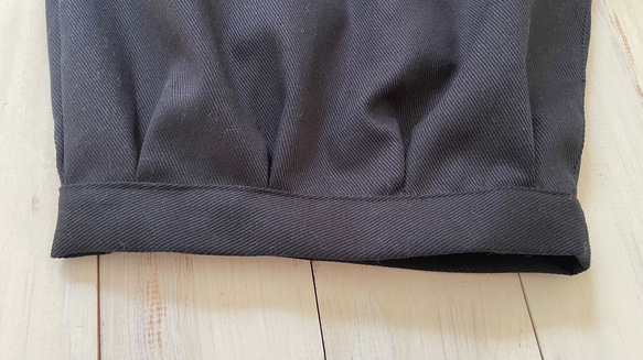 □再販★秋冬用カツラギ生地カフスバルーンパンツ　黒色★ポケット付 丈調節可能　受注製作 11枚目の画像