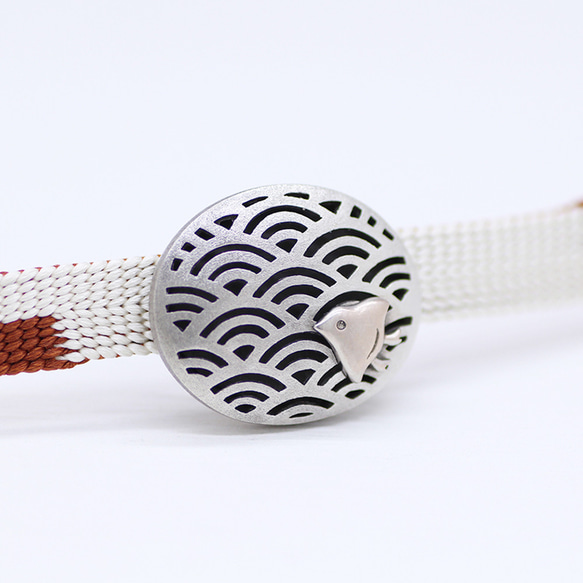 波に千鳥のシルバー帯留め（3分紐用） 帯留め GINNEZU 通販