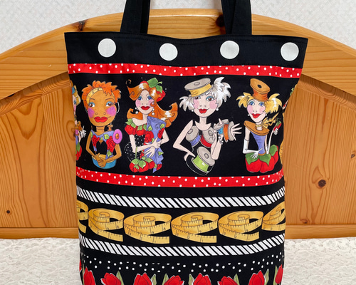 ♡トートバッグ♡ ハンドメイド　ロラライハリス ハンドメイド トートバッグ ロラライハリス マスカレード - メルカリ