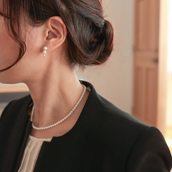 貝殼珍珠耳環/夾式耳環 第3張的照片