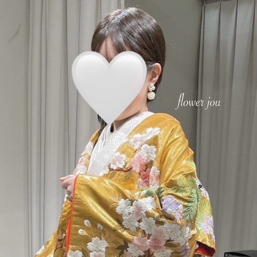 着物にぴったり！ニットパールピアス/イヤリング*和装*訪問着*白無垢