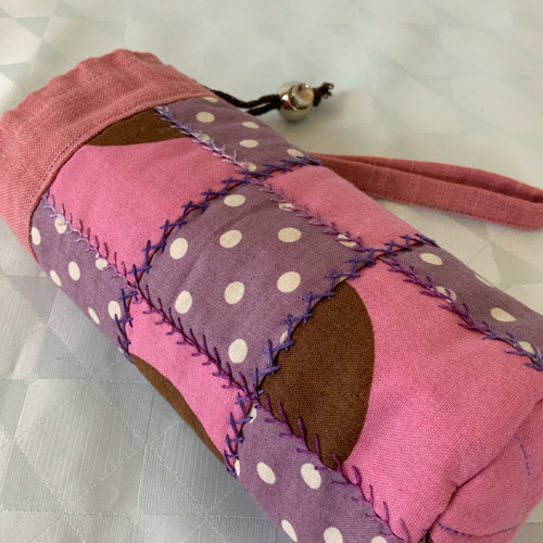 パッチワーク ペットボトルカバー (500ml) ピンク系 クリーマあんしん