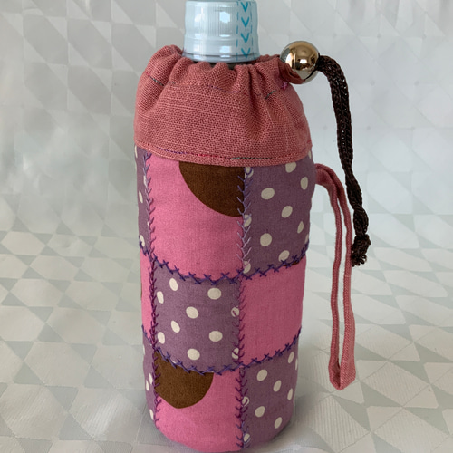 パッチワーク ペットボトルカバー (500ml) ピンク系 クリーマあんしん