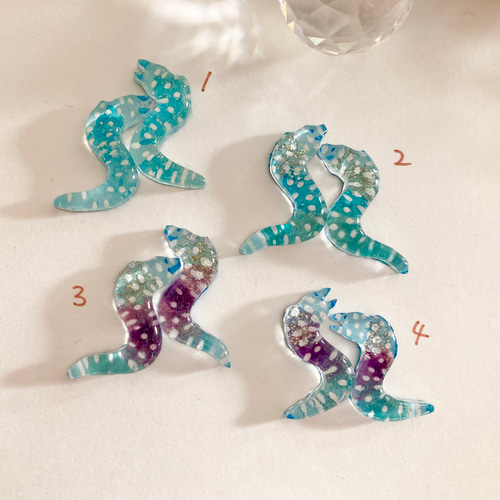 ウツボのピアス ☆海の生き物シリーズ☆ うつぼ 海水魚 熱帯魚