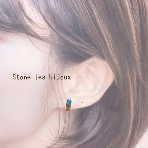 ブルーメノウ／天然石／小さなひと粒スタッドピアス／サージカル 
