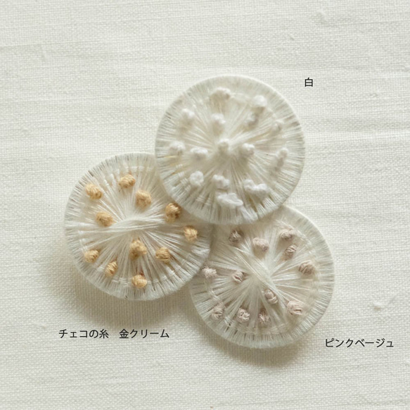 チェコの糸ボタン 23mm 2個セット 白 3枚目の画像
