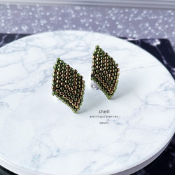 shell (khaki) (earrings/pierces) 2枚目の画像