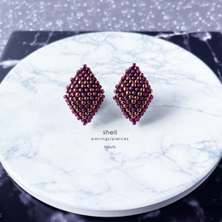 shell (purple) (earrings/pierces) 1枚目の画像