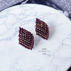 shell (purple) (earrings/pierces) 2枚目の画像