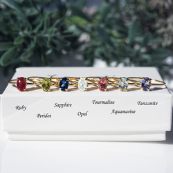 6毫米橄欖石橢圓形刻面爪戒指（垂直或水平） - 太陽之石 第8張的照片