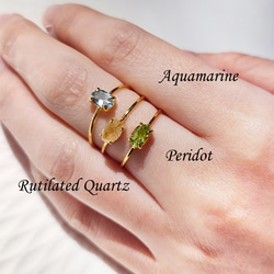 6毫米橄欖石橢圓形刻面爪戒指（垂直或水平） - 太陽之石 第7張的照片