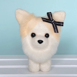 ロングコートチワワ（クリーム）の羊毛フェルト 犬 羊毛フェルト chai