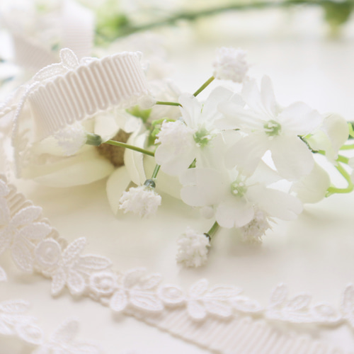 花冠 花かんむり かすみ草 白 ホワイト 挙式用 ナチュラル