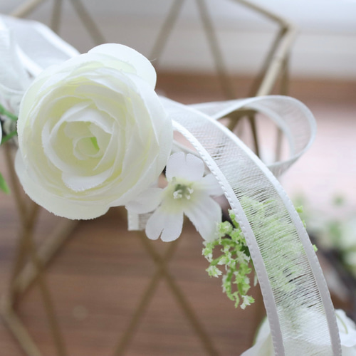 バラの花冠 花冠 大人用 ~ Sweet Flower Tiara ~ 白 花かんむり 結婚式