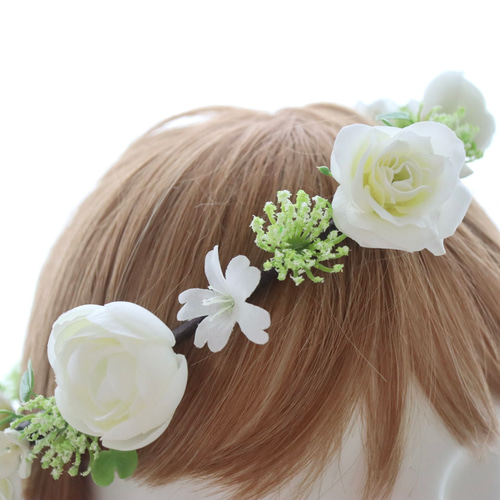 花冠 大人用 ~ Sweet Flower Tiara ~ 白 花かんむり 結婚式
