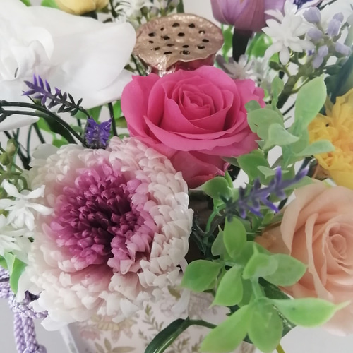 プリザーブドフラワー 仏花 お供え花 #蓮華（れんげ）＜ローズ