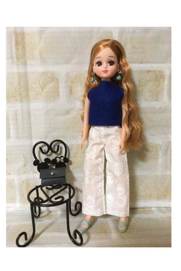 受注製作】22cmドール服 セットアップ ワイドパンツ・ピアス