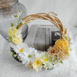 【母の日ギフト】【母の日フラワー】リース　フラワーリース　お祝い　花の贈り物　フラワーギフト　ガーベラのリース　春色 9枚目の画像