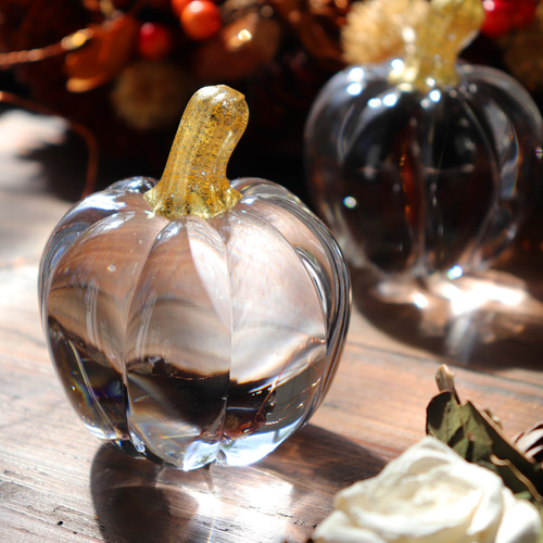 ガラス　パンプキン　超貴重品　ハロウィーン 大人のハロウィンパンプキン」純金 贈り物 テーブルコーディネート