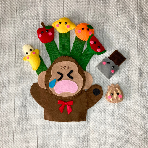 ハンドメイド「くいしんぼうゴリラ〜〜」手袋シアター その他雑貨