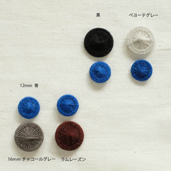 チェコの糸ボタン 12mm 4個セット 青 3枚目の画像