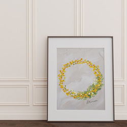 ミモザのポスター　/ i1130 / 黄色くかわいい春のミモザ　ボタニカル　アートポスター 8枚目の画像