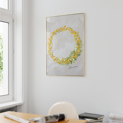 ミモザのポスター　/ i1130 / 黄色くかわいい春のミモザ　ボタニカル　アートポスター 9枚目の画像