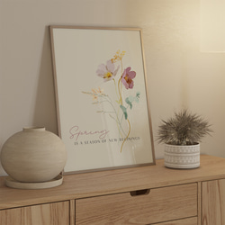 春の花のポスター / i1684 /  ベージュや淡いピンクの花束　インテリアポスター 4枚目の画像